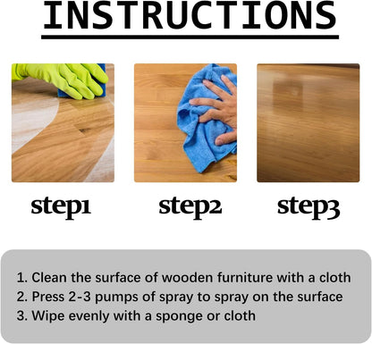 Beeswax Spray Furniture Polish and Cleansing, Natural Beeswax Spray for Wood Furniture Floors - Original Cleansing for Living Rooms and Kitchens