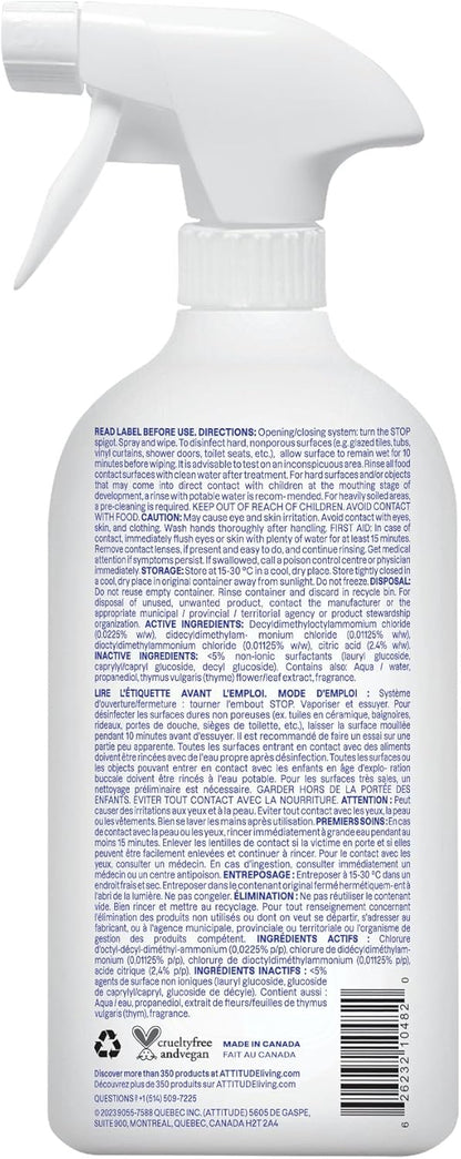 ATTITUDE Fruit & Vegetable Wash, Unscented Food-Safe Produce Wash to Remove Dirt, Wax & Residue, Vegan Plant-Based Produce Cleaner, 27.1 Fl Oz