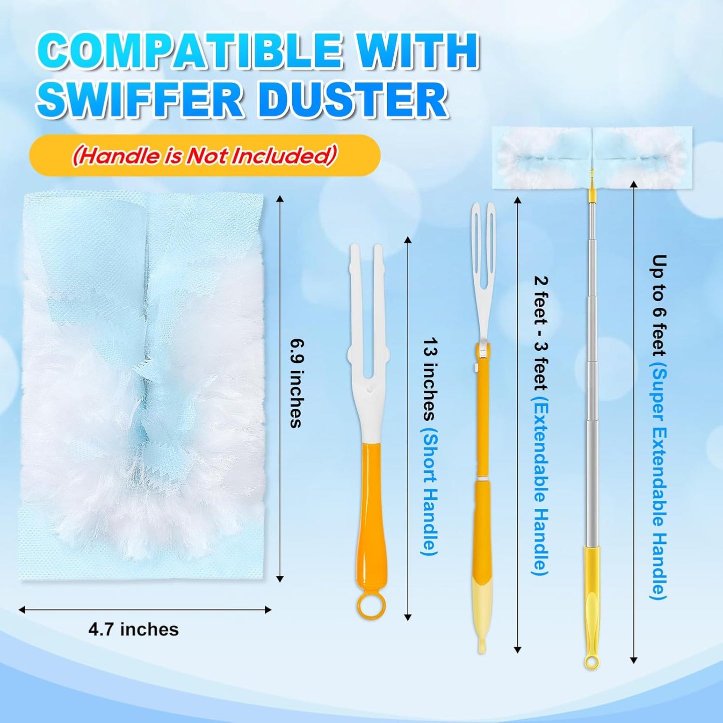 20 Count Duster Refill Compatible with Swiffer Hand Duster, Lavender Flavor Disposable Heavy Duty Duster Refills, Dusters Refills for Cleaning, Blinds & Ceiling Fan (Handle is Not Included)