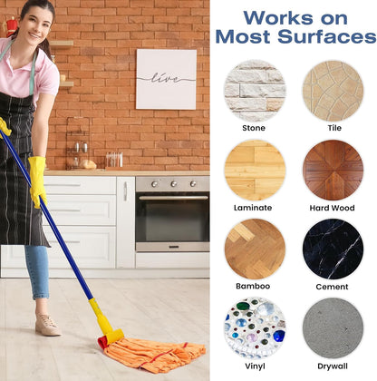 Matthew Cleaning Microfiber Tube Mop(Meduim,Blue,3Pack) Heavy Duty Mop Head Replacement,Excellent Absorbency,Premium launderability,Reusable,Loop end for Home,Commercial&Industrial Use
