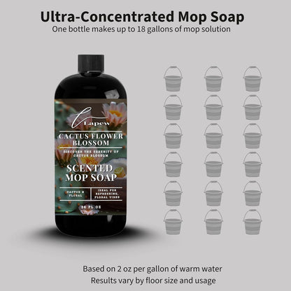 Lapew Santal Scented Mop Soap - Luxury Floor Cleaner Concentrate for Mopping Tile, Laminate, Vinyl & Hardwood | Streak-Free, Low-Foam | 36 oz - Colors A
