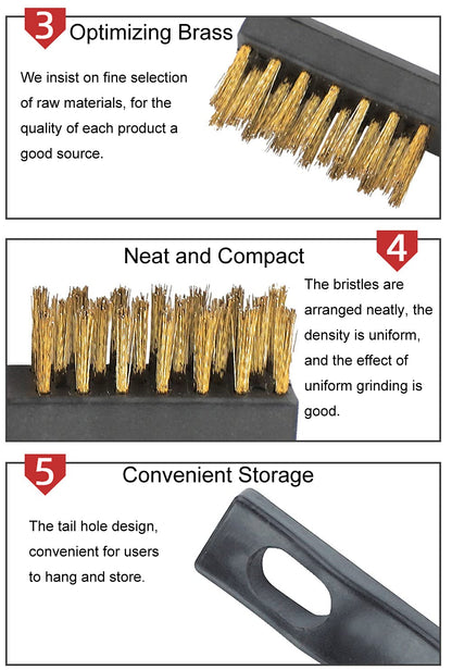 SUJAYU Brass Wire Brush Rust Remover, Small Wire Brush for Cleaning, Paint Stripper for Metal, Wood, Rustoleum Fabric Spray Paint (Brass, 12.00)