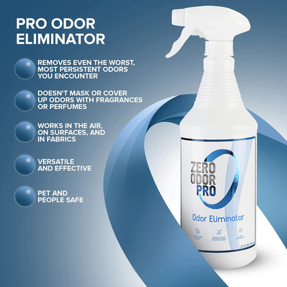 Zero Odor Pro Commercial Strength Odor Eliminator, Room Deodorizer and Air Freshener, Trigger Spray, 32 oz