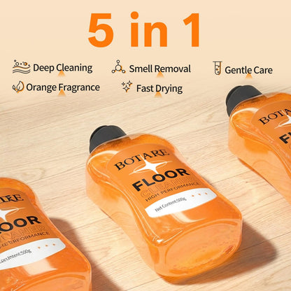 Floor Cleaner Liquid for Mopping, Household Deep Cleaning Solution for Wood,Hardwood,Tile,Laminate,Marble & Porcelain & Bathroom,Orange Scent,17.6 Fl Oz Each(1 Bottle+1 Cleaning Cloth)