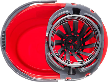 Commercial 2.5 Gallon Mop Bucket with Wringer, Red, Professional Cleaning System