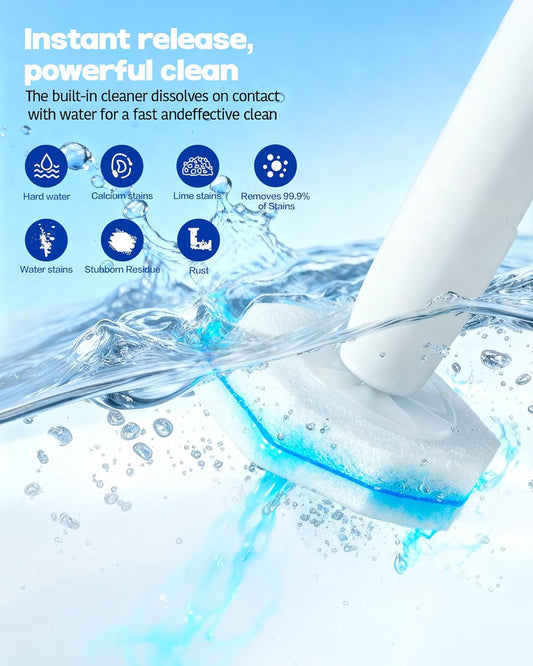60 Pack Toilet Wand Refills Compatible with Clorox Toilet Brushes, Instant Foam Cleaning, Secure Lock No Slipping, Odor Neutralizing, Easy Snap-On Design