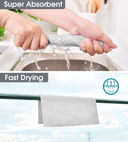 KitchLife Microfiber Cleaning Cloth Roll - Tear-Away Reusable Microfiber Paper Towels, Lint-Free, Washable, 20 Sheets for Kitchen, Car, Dishes, and Sensitive Surfaces (Pink)