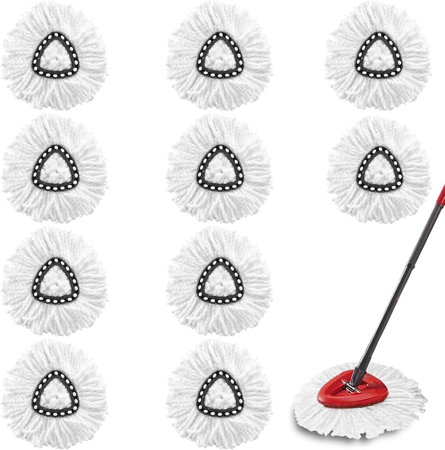 5-Pack Spin Mop Replacement Heads, 100% Microfiber Spin Mop Refills Heads for Easy Wring, 360°Micro Replacement Mop Head for Easy House Cleaning Floor Mopping - (White)