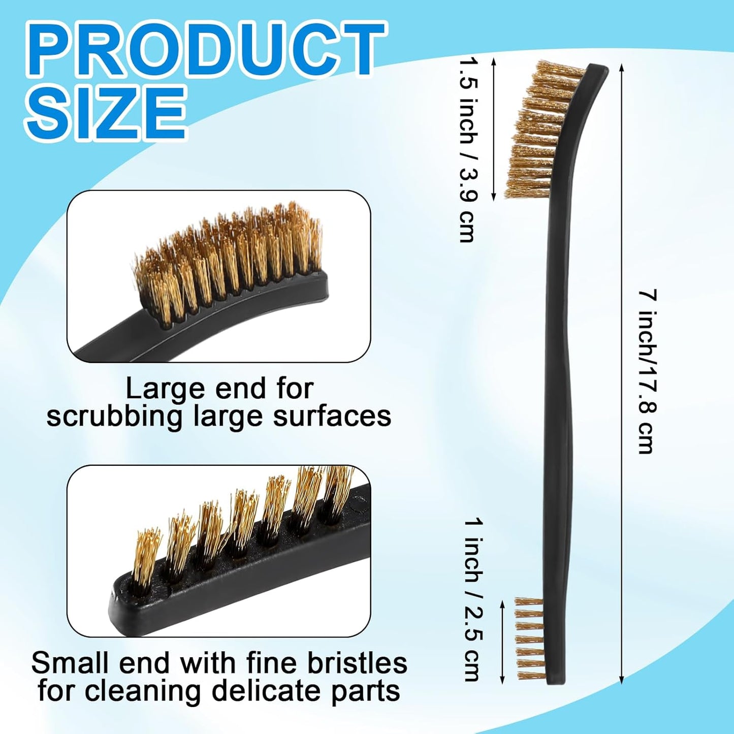 Boao 20 Packs Double-Ended Gun Cleaning Brushes 7 Inch Nylon All Purpose Cleaning Brush with Plastic Handle (White)