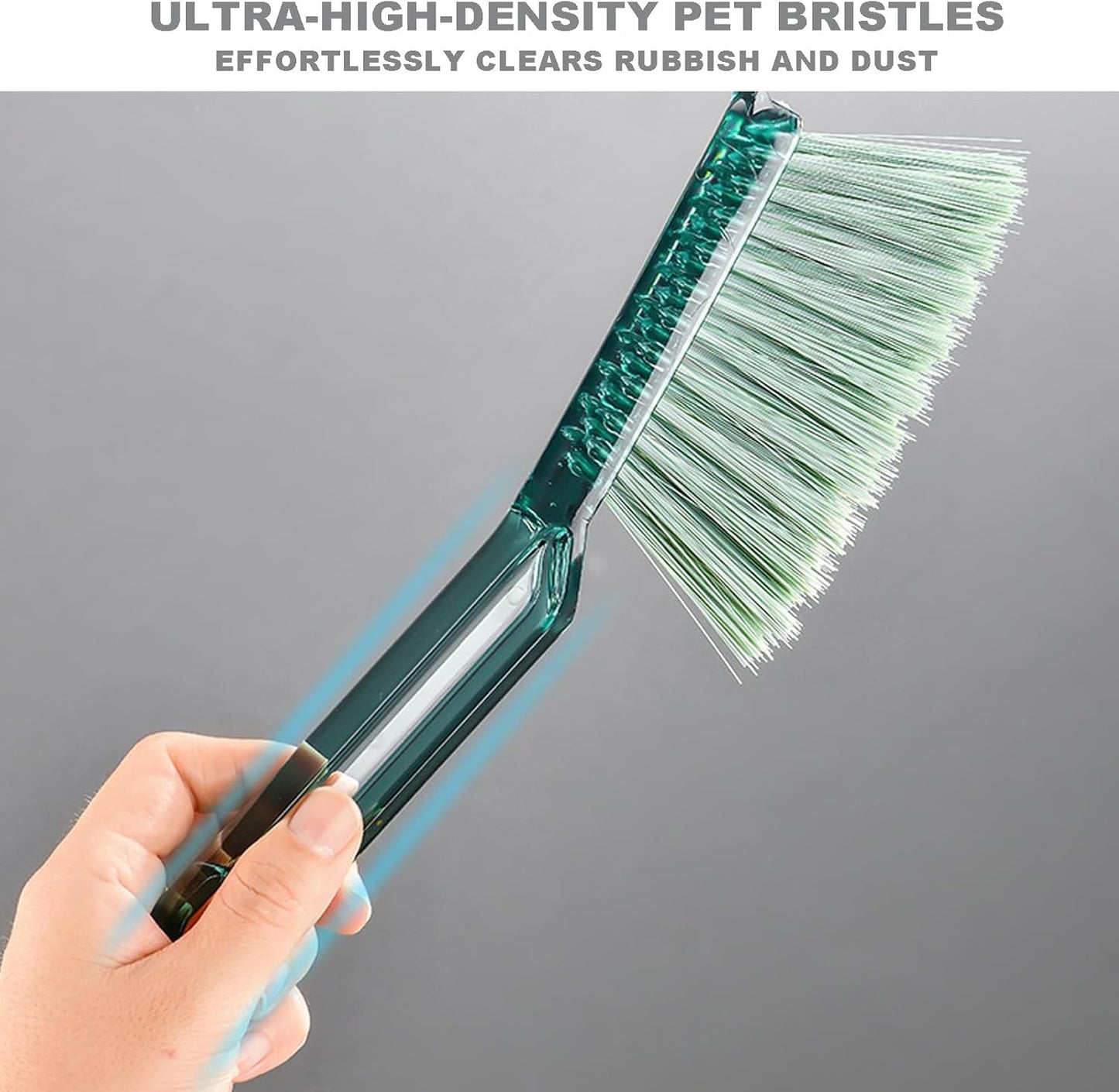 Small Broom with Dustpan Combo Set Mini Broom and Brush Set Hand Sweeper for Cleaning Desk Office Kitchen Pet Nest (White)