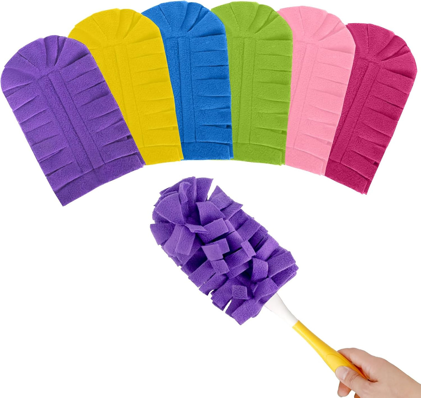 Reusable Duster Refill Compatible with Swiffer, 360 Heavy Duty Duster Refills Only, Washable Duster Pads for Swiffer Duster 3ft 6ft Extended Handle for Cleaning, 12 Pack (Handle is Not Included)
