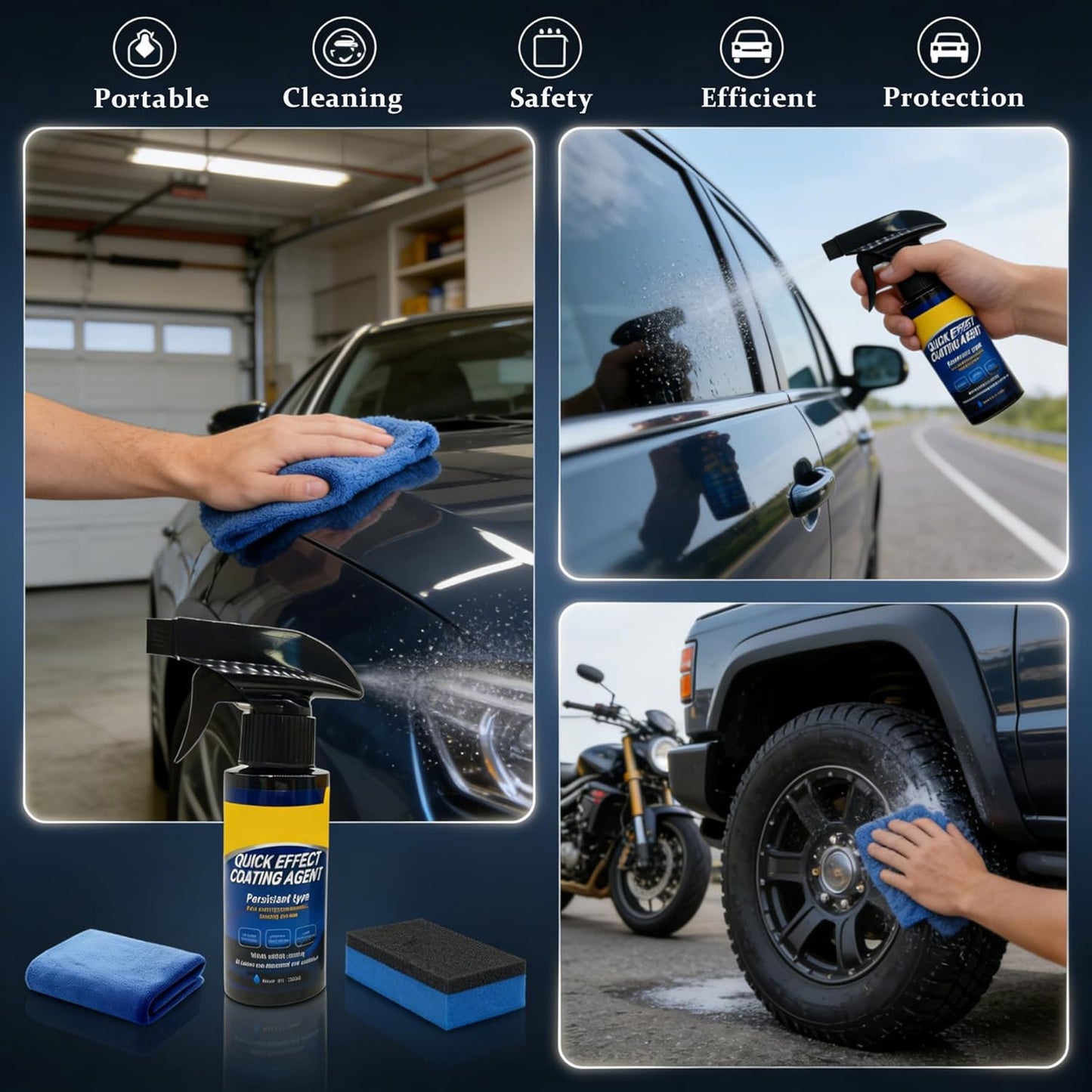 Glass Guard, Glass Oil Film Remover for Car, Grease Film Remover Paste,Roll-On Glass Compound with Cleaning Board, Removes Oil Film & Smudges, Improve Windshield Clarity for Safe Driving (100ml+Brush)