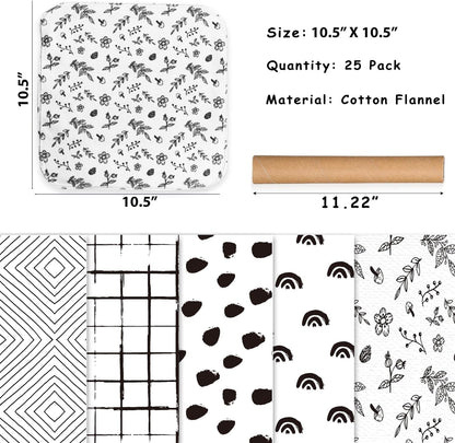 25 Pack Reusable Paper Towels, Paperless Towels Roll Washable Cotton Cloth for Kitchen Towels Zero Waste Products Alternative Paper Towels Alternative (Bohemian)