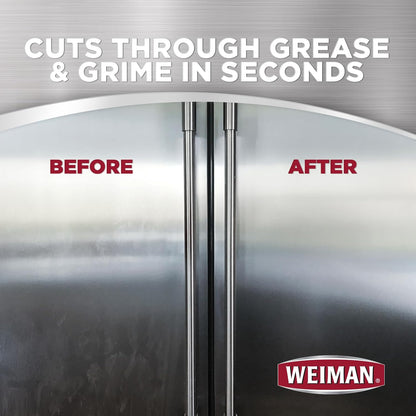 Weiman Stainless Steel Cleaner & Polish, 2 Pack Aerosol, Anti Fingerprint Spray Stainless Steel Cloth, Water Spots & Grease, No Streaks or Residue, Safe for Metal Polish, Chrome, Appliances & Sinks