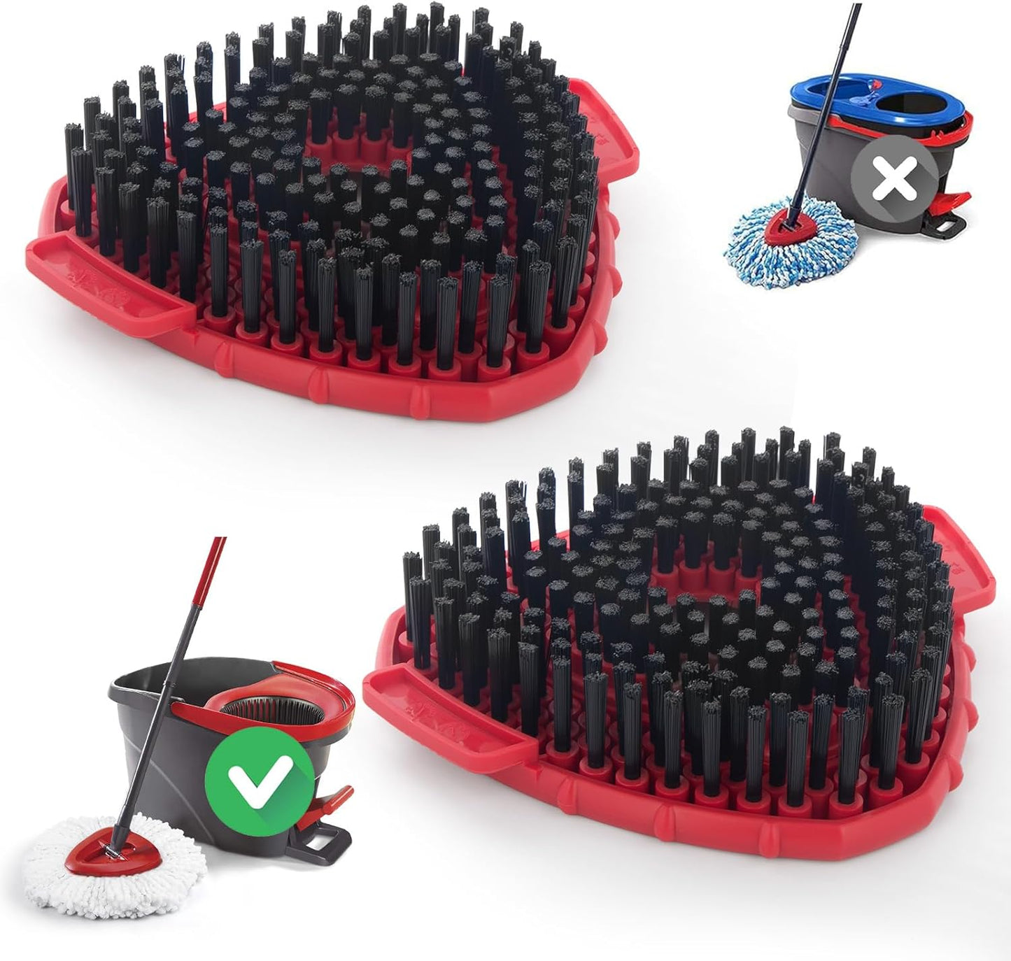 Spin Mop Scrub Brush for O-Cedar EasyWring 1 Tank System, Scrubber Brush Replacement Head with Stiff Bristle, Great for Bathroom, Kitchen, Pool, Glass and Tile Walls, No Include Mop Handle and Base