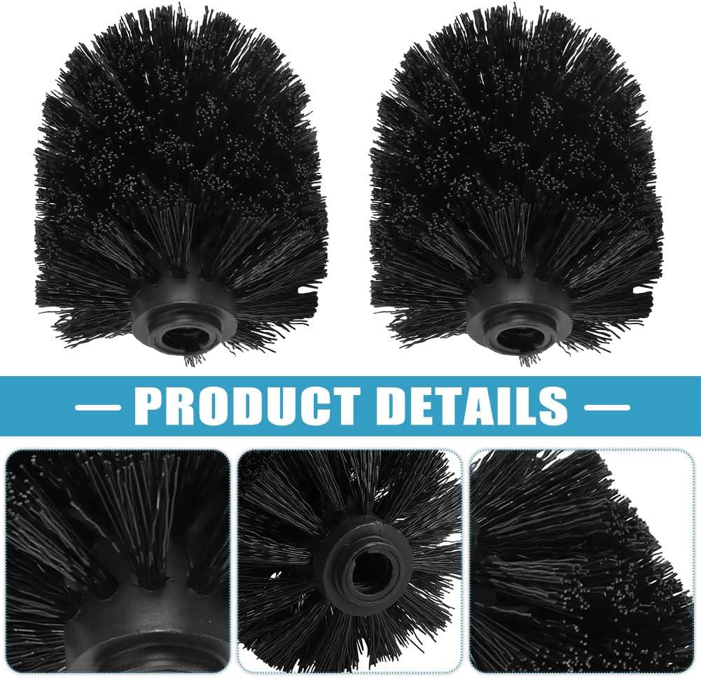 EKDJKK 2PCS Toilet Bowl Brush Replacement Head, Toilet Brush Head Replacement with Durable Stiff Bristles, Cleaning Tool for Home Hotel Bathroom (White)