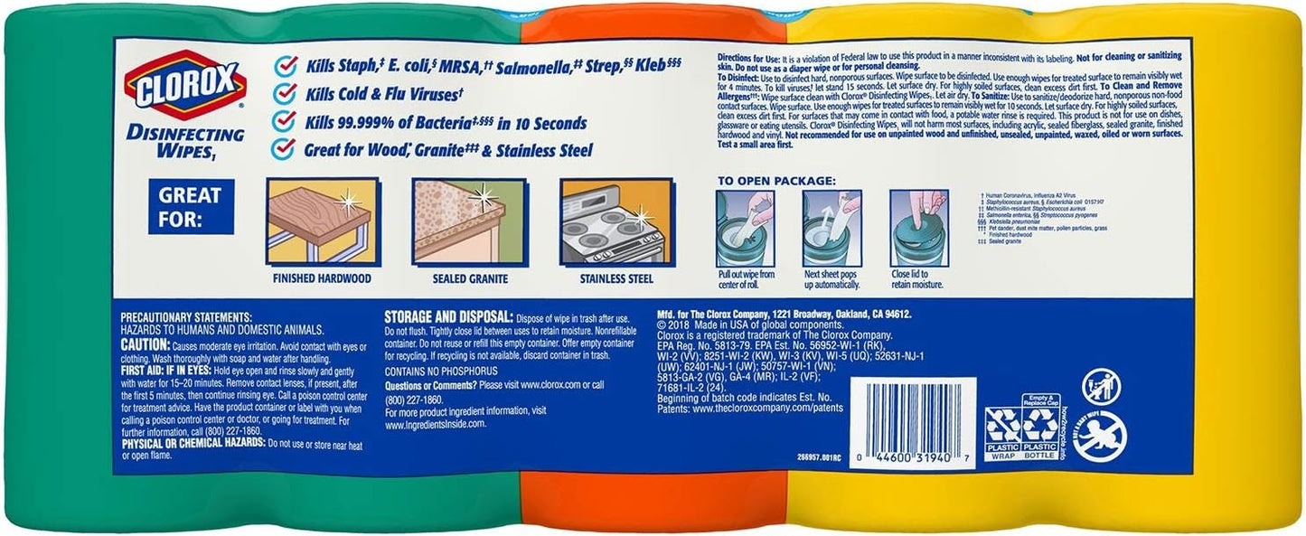 Clorox Disinfecting Wipes Variety Pack, 78 Count (Pack of 5)