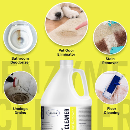 Multi-Purpose Probiotic Enzyme Cleaner, (128 oz, Citrus) - Pet Stain and Odor Remover - Concentrated - Professional & Home Strength Drains, Floors, Bathrooms, Toilets Trash Can, Made in USA