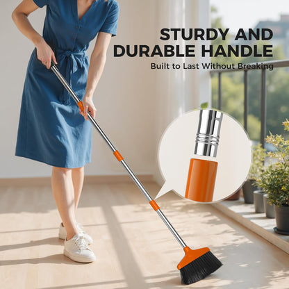 Handy Broom, Indoor/Outdoor Brooms, Duty Kitchen Broom, for Home Garage Kitchen Office Courtyard Lobby Patio Lawn Concrete (1, Red)