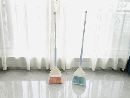 Kids Broom and Dustpan Set-Mini Dustpan and Broom for Children Housekeeping Pretend Play Cleaning Tools Set (Blue)