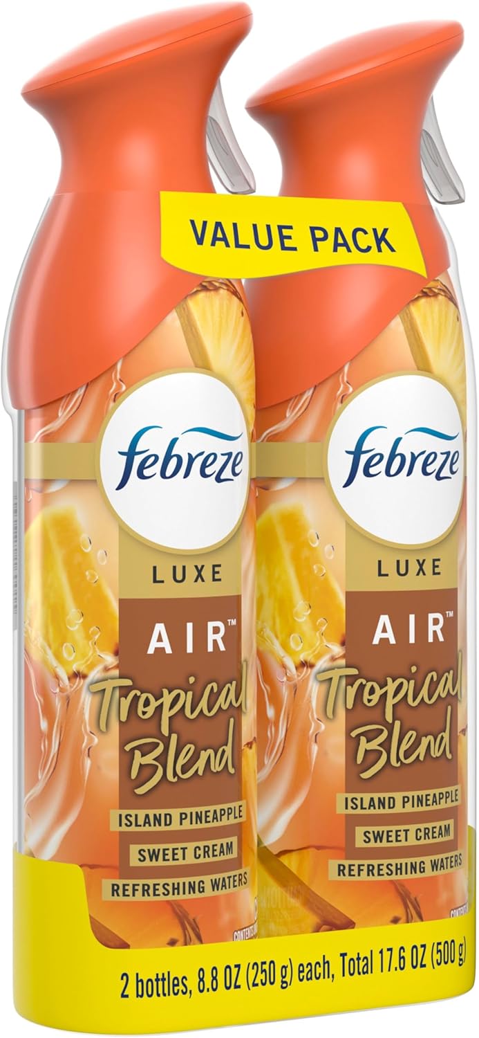 Febreze Air Mist, Air Freshener Spray, Odor Fighting Room Spray, Deodorizer for Home Bathroom Kitchen Office Apartment Dorm Room Classroom, Vanilla Suede, 8.1oz, 2ct