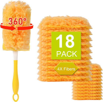 50 Count Larger Size Duster Refills for Swiffer Dusters with 1 Handle - Multi-Surface Feather and Microfiber Duster Disposable Alternative, Heavy Duty Cleaning Kit for Home, Furniture, Blinds and Vent