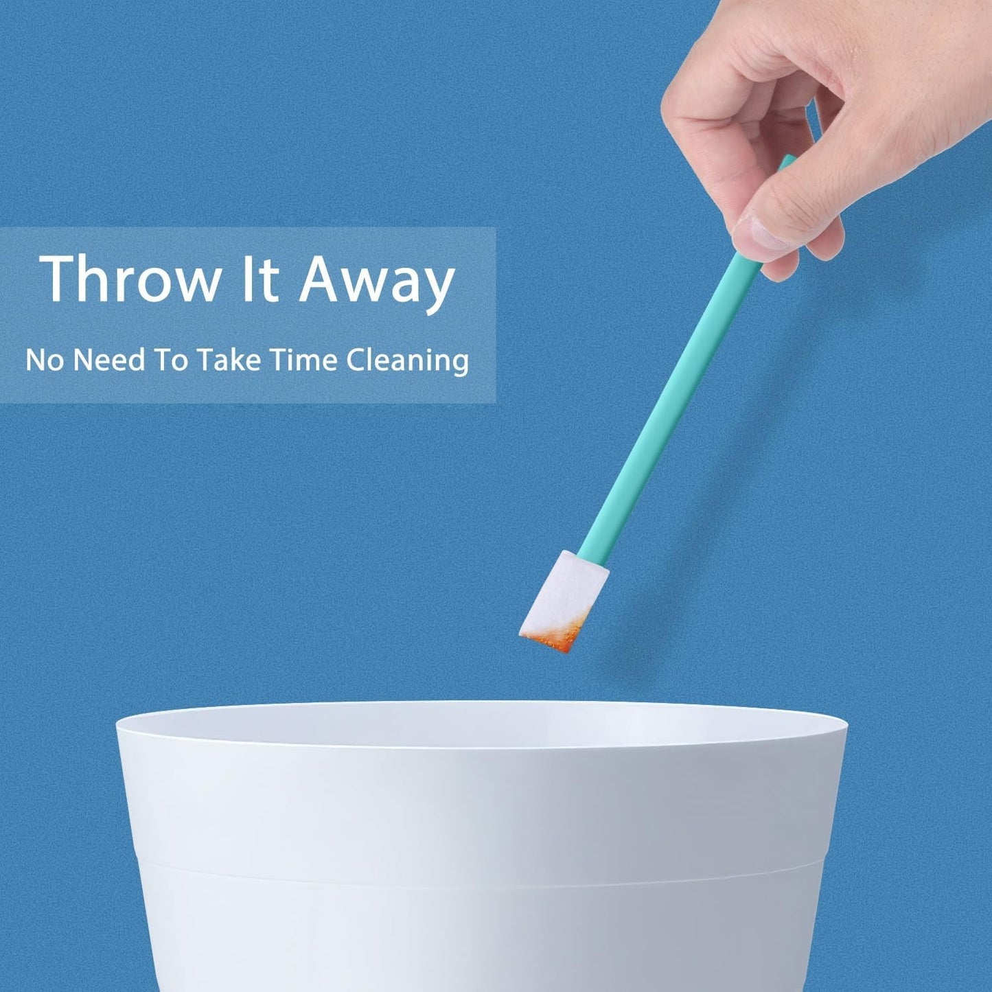 Lumkew 40pcs Crevice Cleaning Brush Tool, Disposable Toilet Brush for Toilet Seat Gaps, Crack and Crevice Cleaner Tools, Blue