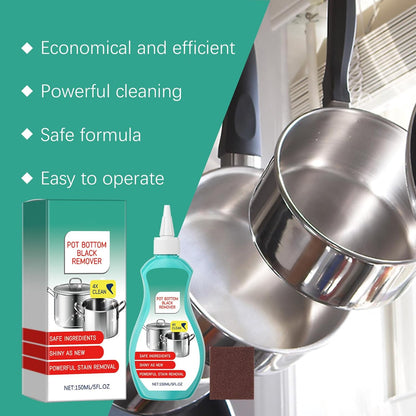 Liquid Pot and Pan Cleaner for Burnt On Food & Grease, Tough Stove Top and Cookware Cleaner, Removes Stubborn Stains on Stainless Steel, Cast Iron, Copper Pots - 5 fl oz