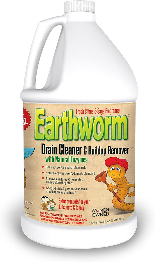 Earthworm Drain Cleaner - Clog Remover - Drain Opener/Deodorizer - Natural Enzymes, Safer for Families, Environmentally Responsible - 32 fl oz