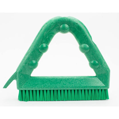 SPARTA Plastic Commercial Grout Brush, Triangle-Shaped Scrub Brush with Scraper and Two Threaded Holes for Attaching Handle (Sold Separately), 9 x 7 x 7 Inches, Gray