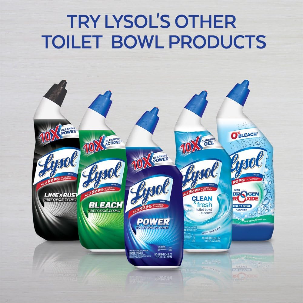 Lysol Toilet Bowl Cleaner Gel, For Cleaning and Disinfecting, Septic Safe Toilet Bowl Cleaner, Lavender & Cotton Blossom Scent, 24 oz, (Pack of 2)