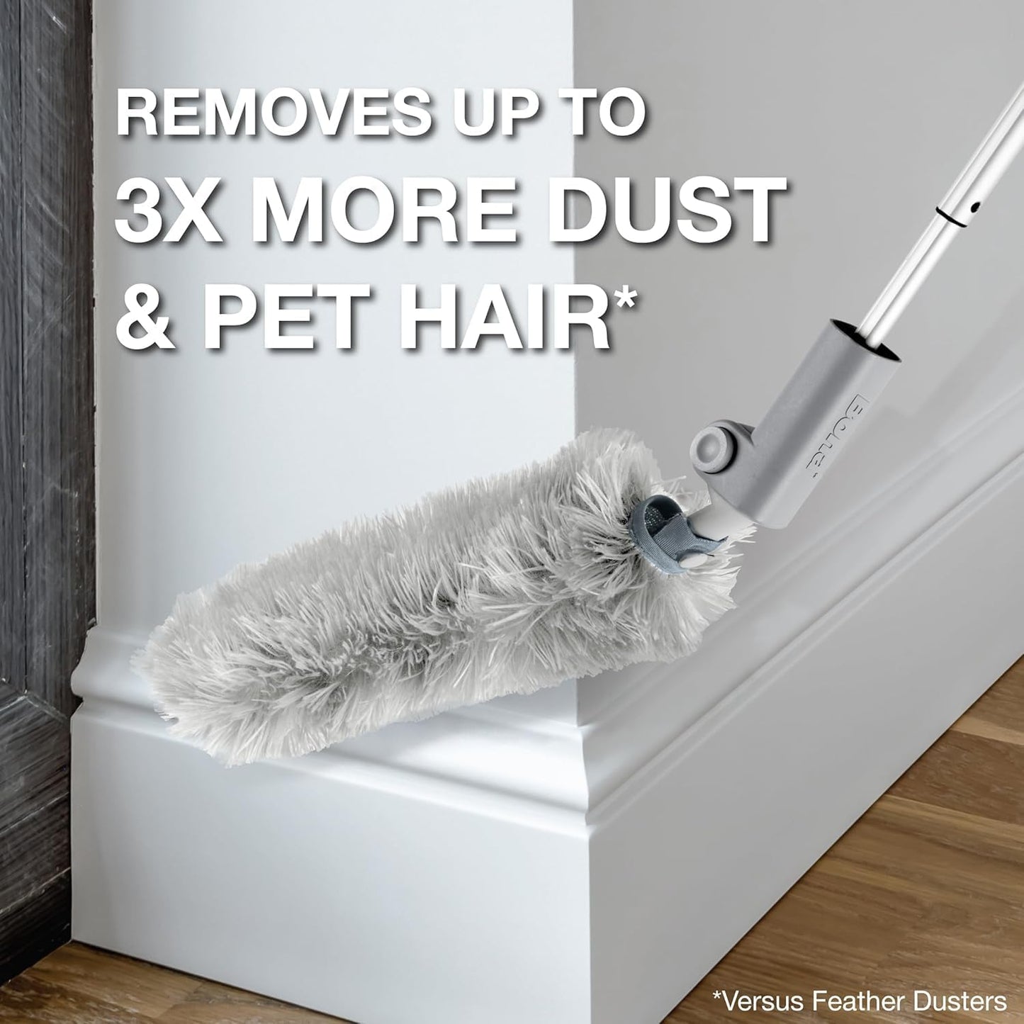 Bona High Performance Dusting System - 1 Extendable Handle, 3 Disposable Dusters, 1 Reusable Duster, & 1 Storage Bag - Extendable Dusting Kit