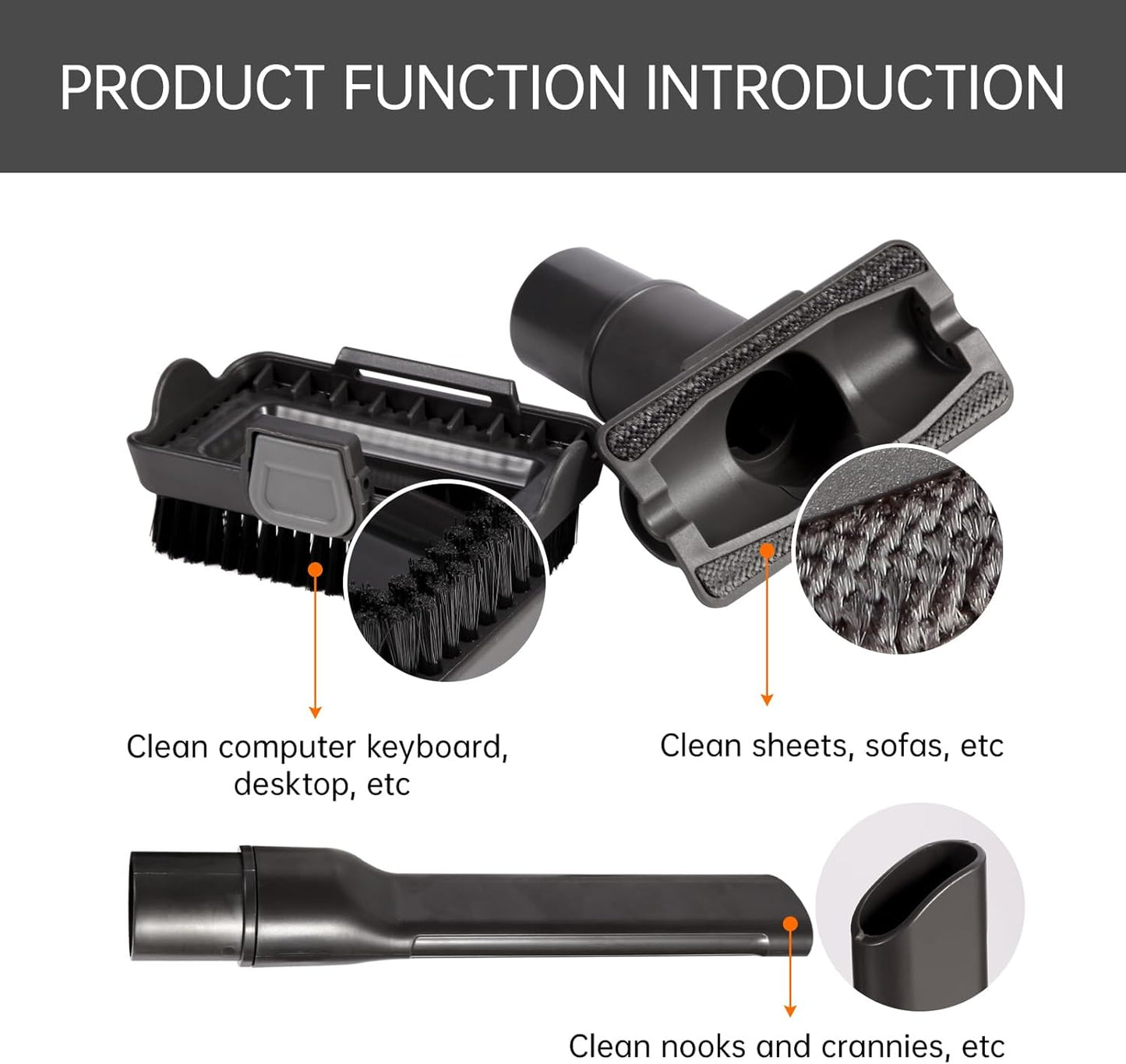 Upgraded Vacuum brush Attachment tool Compatible with Shark Navigator Lift-Away NV350 NV351 NV352 NV356E NV360 NV361 NV500 NV501 NV502 Series 2-in-1 Gap Tool Brush Removable Brush Replacement Parts