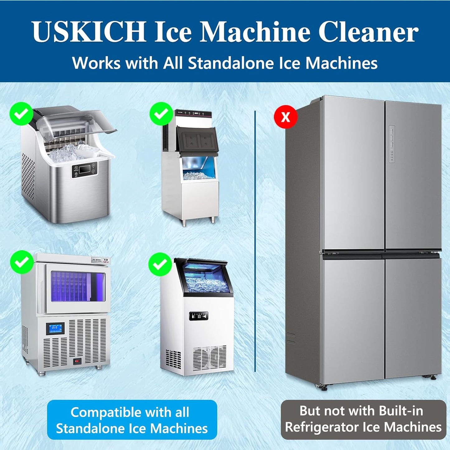 Ice Machine Cleaner Descaler Tablets-36Pack Ice Maker Cleaner Compatible with Frigidaire, Opal, GE Profile, Kitchenaid, Nickel Safe Scale Remover for Countertop, Nugget Ice Makers