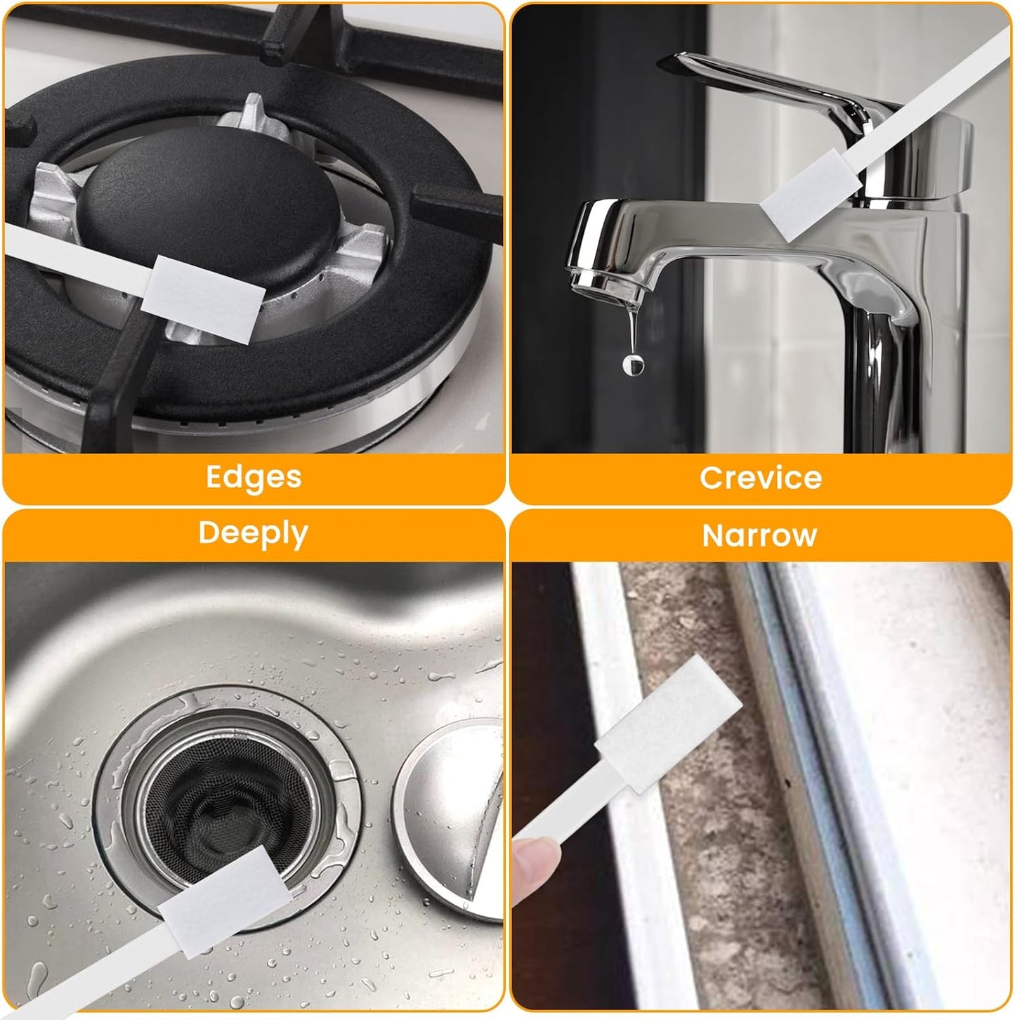 50 Pcs Disposable Crevice Cleaning Tool Crevice Brush Crevices Hole Cleaning Brush for Keyboards, Grooves, Stove, Table Corner and Small Spaces