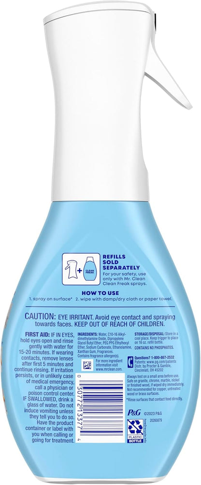 Mr. Clean Clean Freak Multi Surface Cleaning Spray, Deep Cleaning Mist Starter Kit and Refill Bundle, Unstopables Fresh Scent, 64 fl oz
