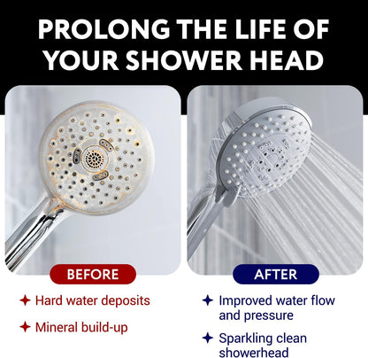 IMPRESA Shower Head Cleaner Solution for Hard Water - 8 fl oz Unscented - Lime Deposit Remover & Descaler for Shower Heads - Restores Water Flow - Made in USA