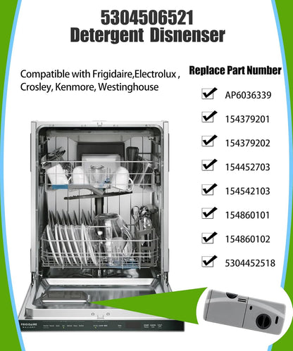 5304506521 Dishwasher Rinse-Aid soap Dispenser Parts,Replacement for Frigidaire,Electrolux,Crosley, Kenmore, Westinghouse,Replacement AP6036339.154379201,154379202,154452703 Etc