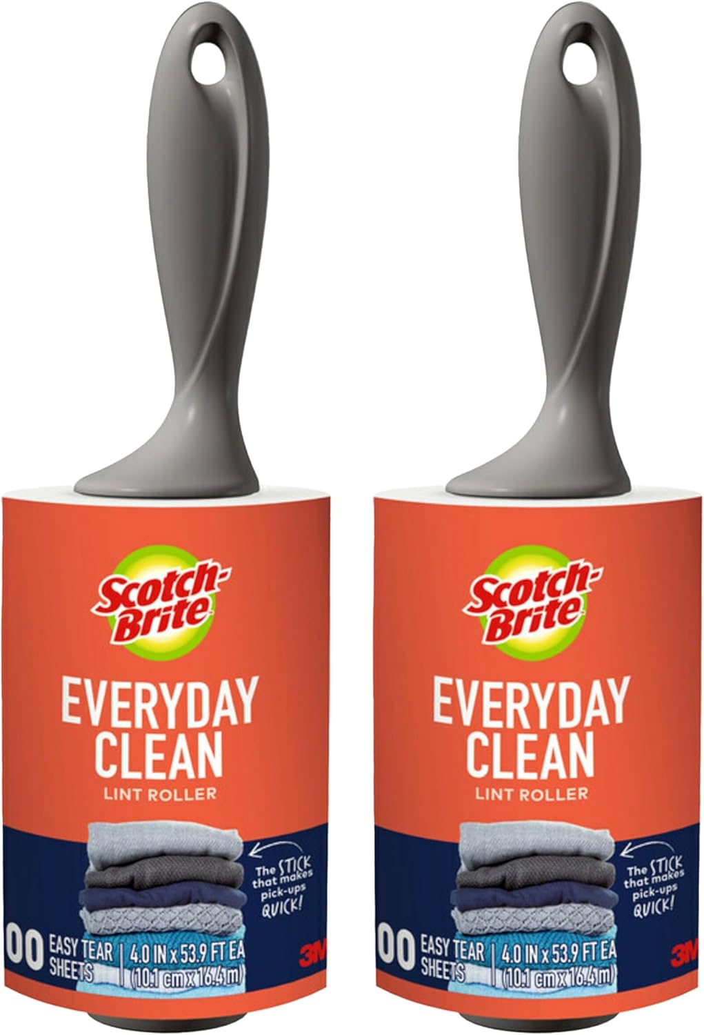 Scotch-Brite Everyday Clean Lint Roller, 95 Sheets, Multi-Purpose Pet Hair, Fuzz, and Lint Remover for Clothes, Furniture, Vehicle Upholstery, and More