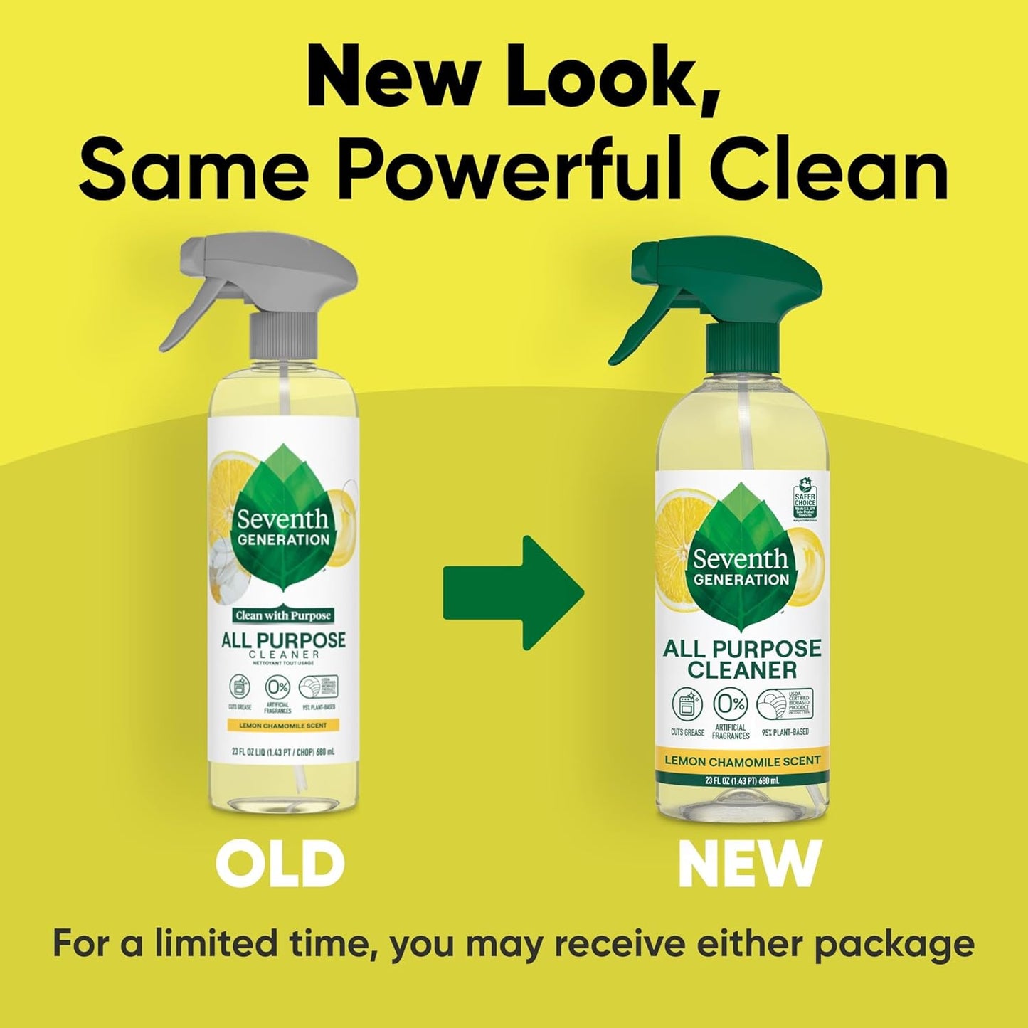Seventh Generation All Purpose Cleaner, Free & Clear, Cuts Grease, 23 Fl Oz