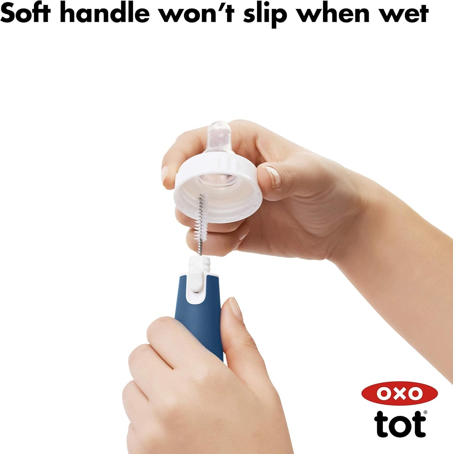 OXO Tot Bottle Brush with Nipple Cleaner, Gray