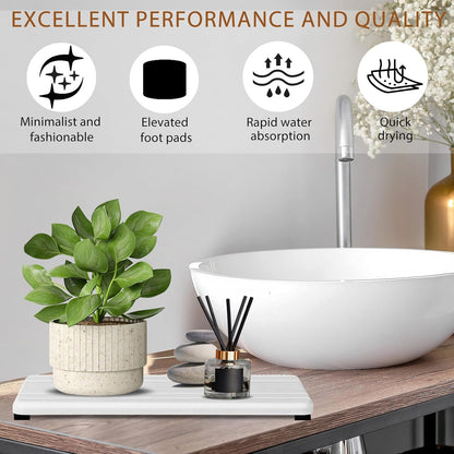 3PCS Water Absorbing Stone Tray, Fast Drying Stone Sink Tray, Stones Soap Trays, Water Absorbent Diatomite Trays, Diatomite Coasters for Kitchen Sink Bathroom Counter, Hand Soap Dish & Holders