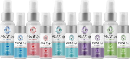 Mist N’ Go by Omaze Travel Bathroom Spray for Toilet Spray Odor Eliminator - Travel Toilet Spray for Bathroom Air Freshener Spray for Bathroom Deodorizer - Clean Mix, Travel Size (1oz x2)