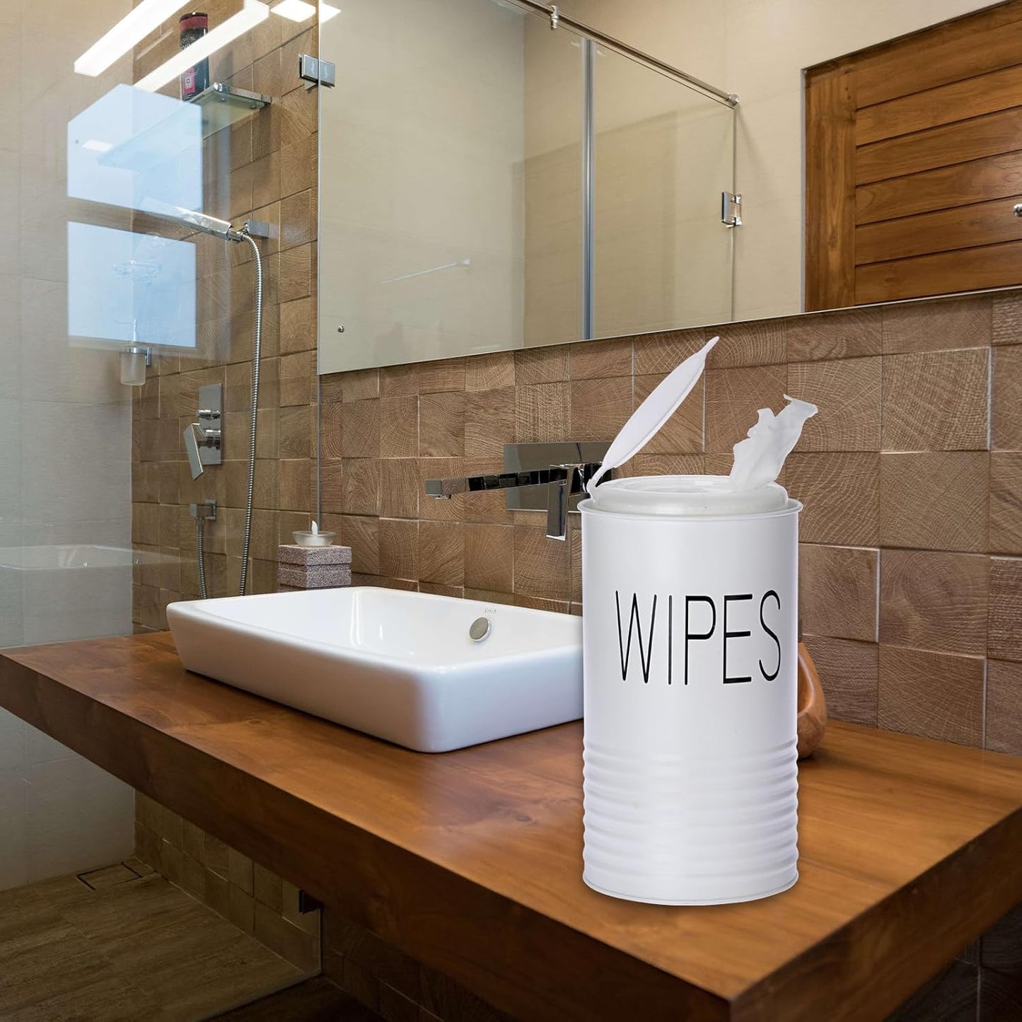 Kokone Wipes Dispenser Farmhouse Wipes Container with Matte Finish Compatible for Clorox Lysol Sturdy Galvanized Iron Wipes Holder for Kitchen,Bathroom,Office,School Table Countertop,Black