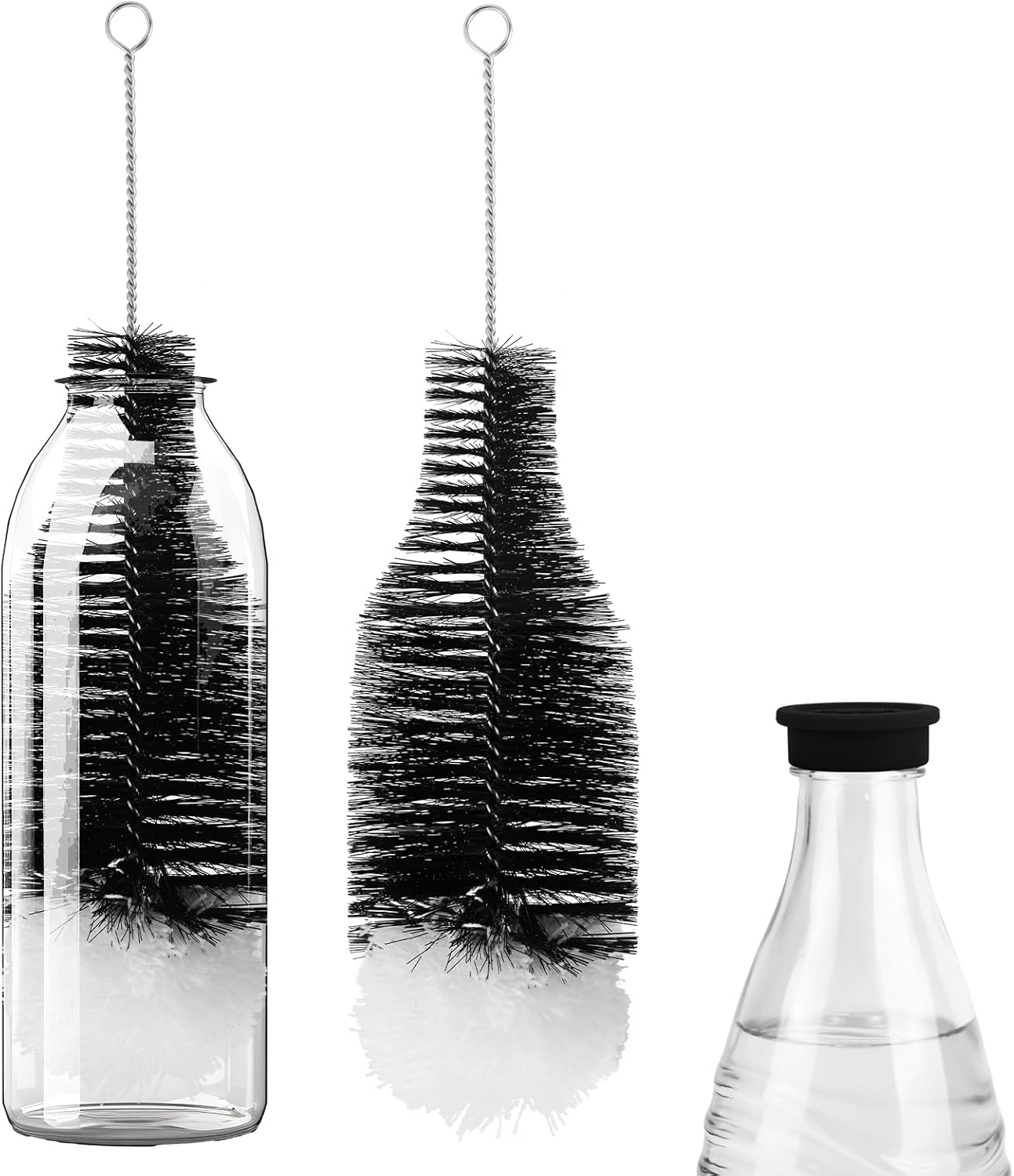 Bottle Brush for Sodastream Bottle, Soda Bottle Cleaning Brush with Gentle & Anti-Scratch Bristles Bottle Cleaner Bottle Washing Brush for Soda Bottles