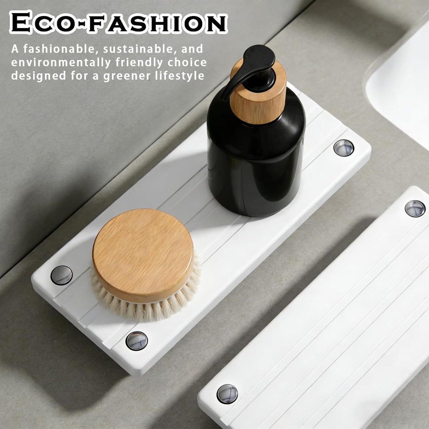 Instant Dry Sink Tray, Anti-Slip Stone Sink Caddy, Durable Kitchen Sink Organizer, Quick Dry Water Absorbing Stone Tray for Bathroom Counter, Stone Soap Tray -Dark Gray