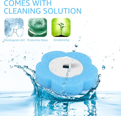 24pcs Toilet Brush Refill Pads Hygienic Sponge Heads Deep Cleaning Scrubbers for Wand Cleaner No Handle