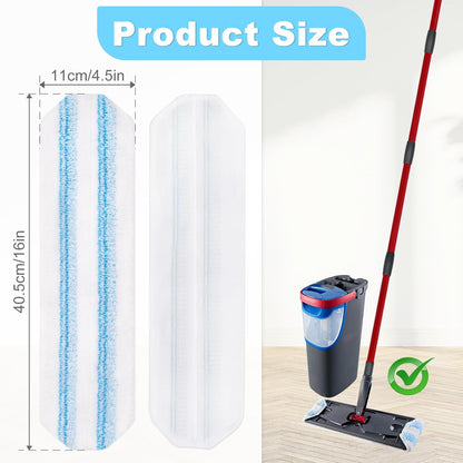 Mop Replacement Pads for OCedar H2prO Flat Mop System, 3 Pack Mop Pads for Ocedar H2prO Flat Mop, Microfiber Mop Heads Replacements for OCedar H2pro, Reusable Mop Refills Safe on Various Floors