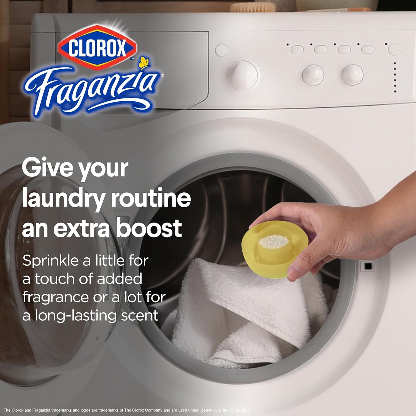 Clorox Fraganzia Laundry Scent Booster Crystals, In-Wash Fragrance Beads for Fresh-Smelling Clothes & Linens, Safe for All Fabrics & Colors, Easy-Pour Bottle, Vanilla Scent, 18 Oz, 2 Pack