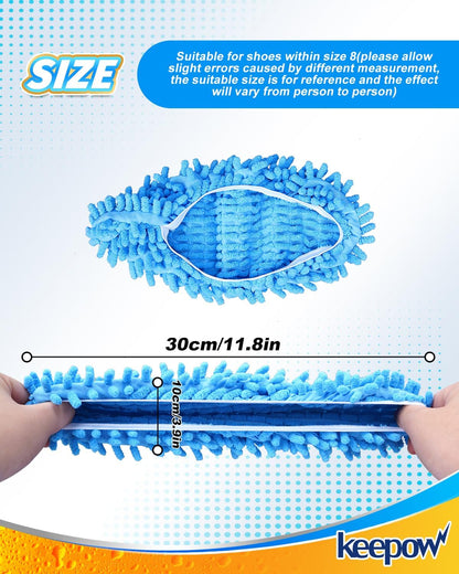 6 Mop Slippers for Floor Cleaning Mop Socks for Women Washable Mopping Socks Feet Foot Slippers Dust Mopping Shoes Microfiber Moppers Slippers for Women Men House Cleaning (3 Pairs)